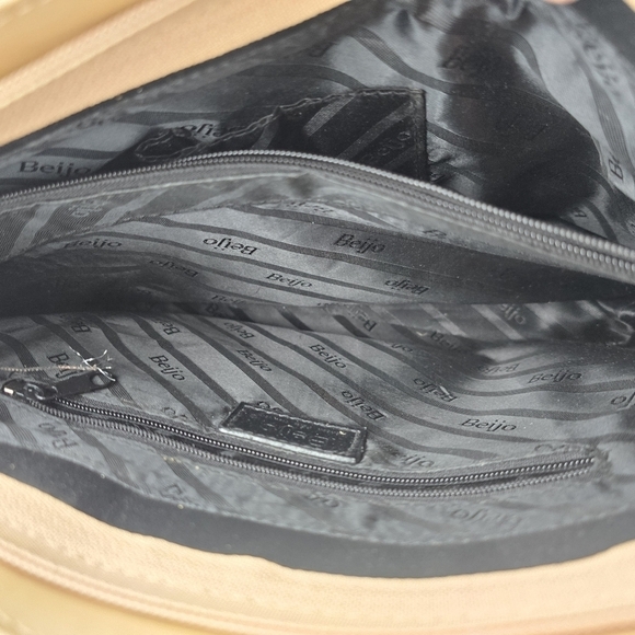 Beijo Purse Orange Hand Bag Round Handle Patent Gloss Small - Picture 8 of 14